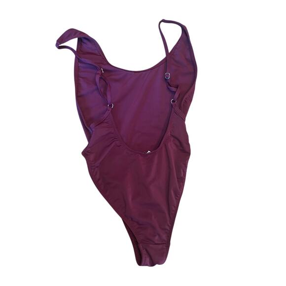 LIONESS Burgundy One-Piece Swimsuit Size XS | Adjustable Back Straps | Sexy Cut - Picture 3 of 6
